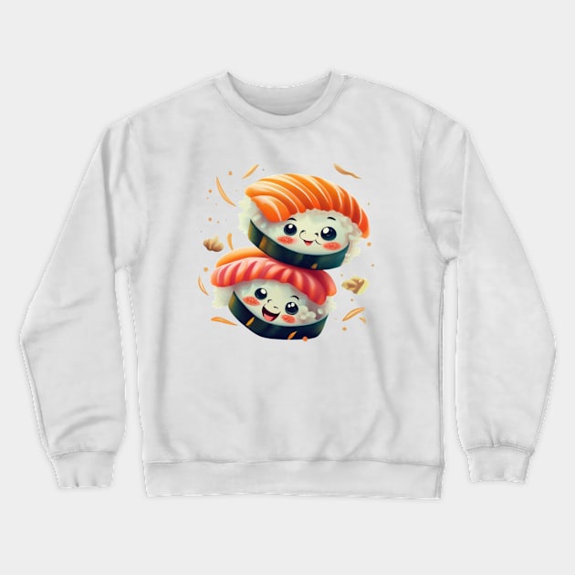 Sushi Hug Crewneck Sweatshirt by BukovskyART